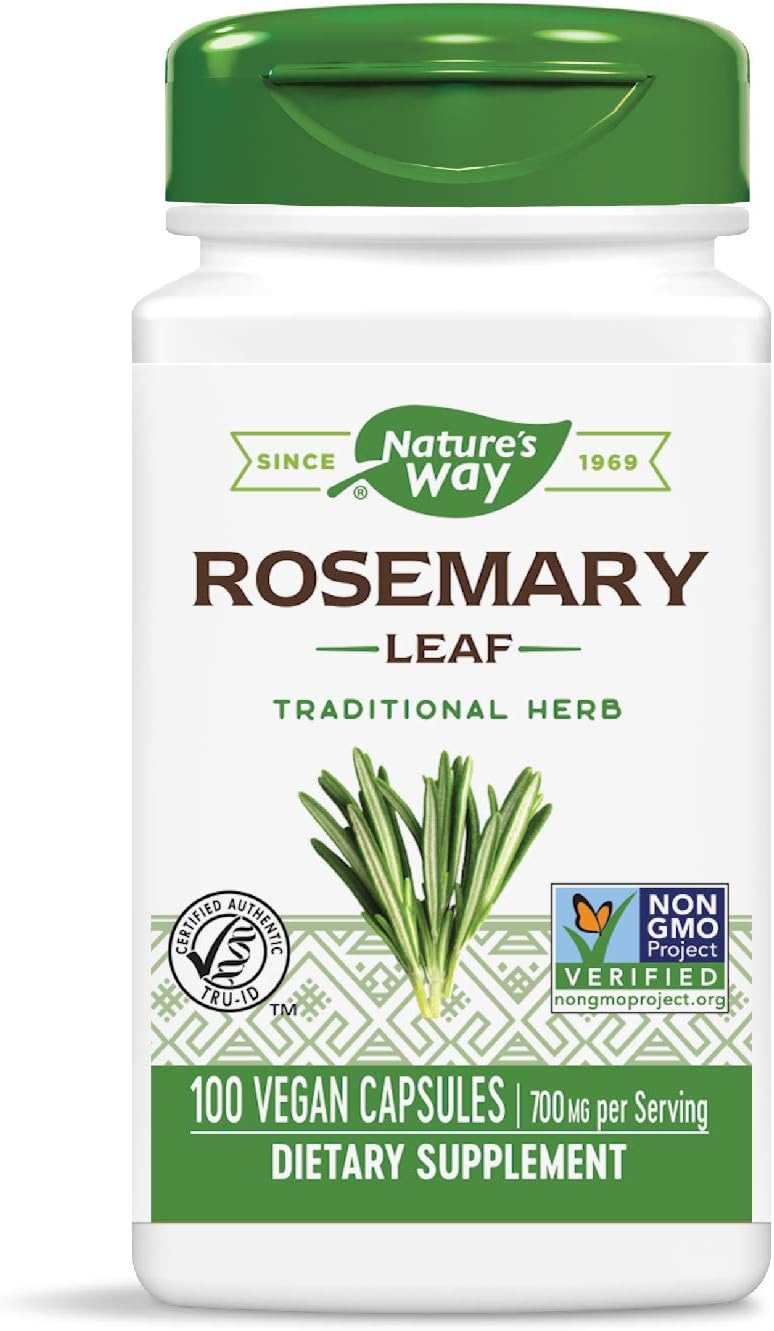 Nature's Way Premium Herbal Rosemary Leaf, 350 mg, 100 Vcaps (Pack of 4) - görsel 1