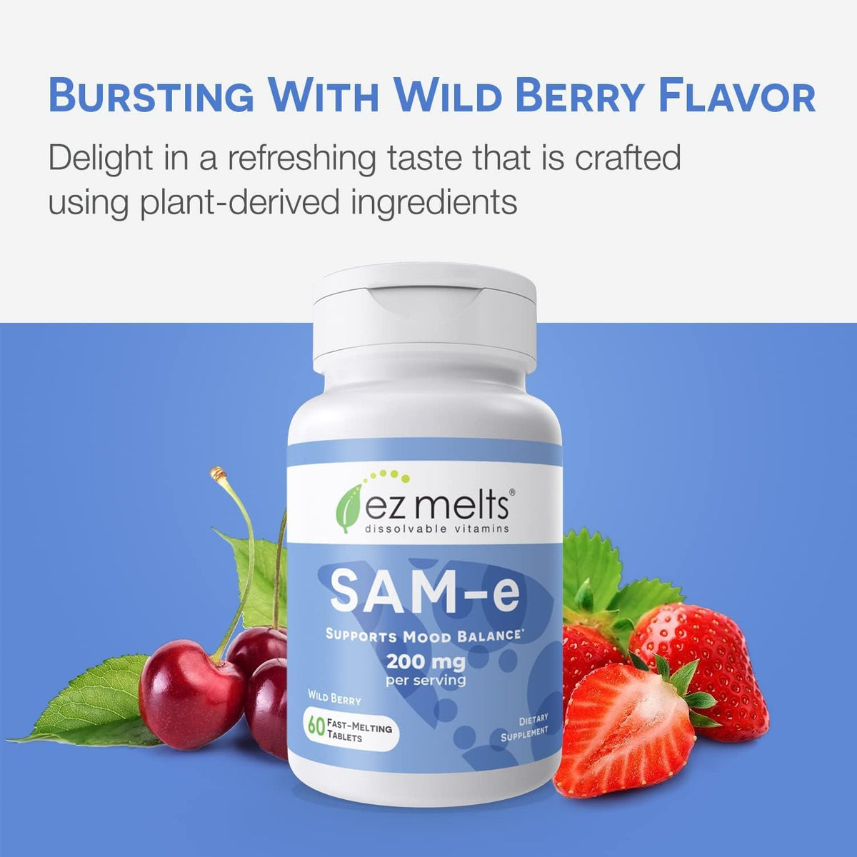 EZ Melts Dissolvable SAM-e 200 mg Supplement – Sugar-Free, 30-Day Supply - görsel 6