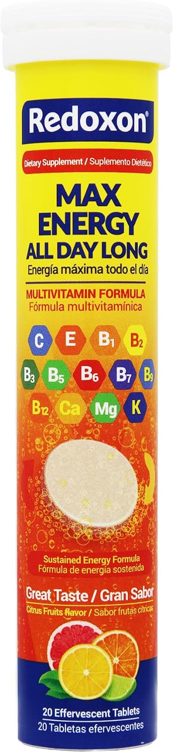 Redoxon Max Energy Effervescent Tablets, Citrus Flavour, 20 Tablets