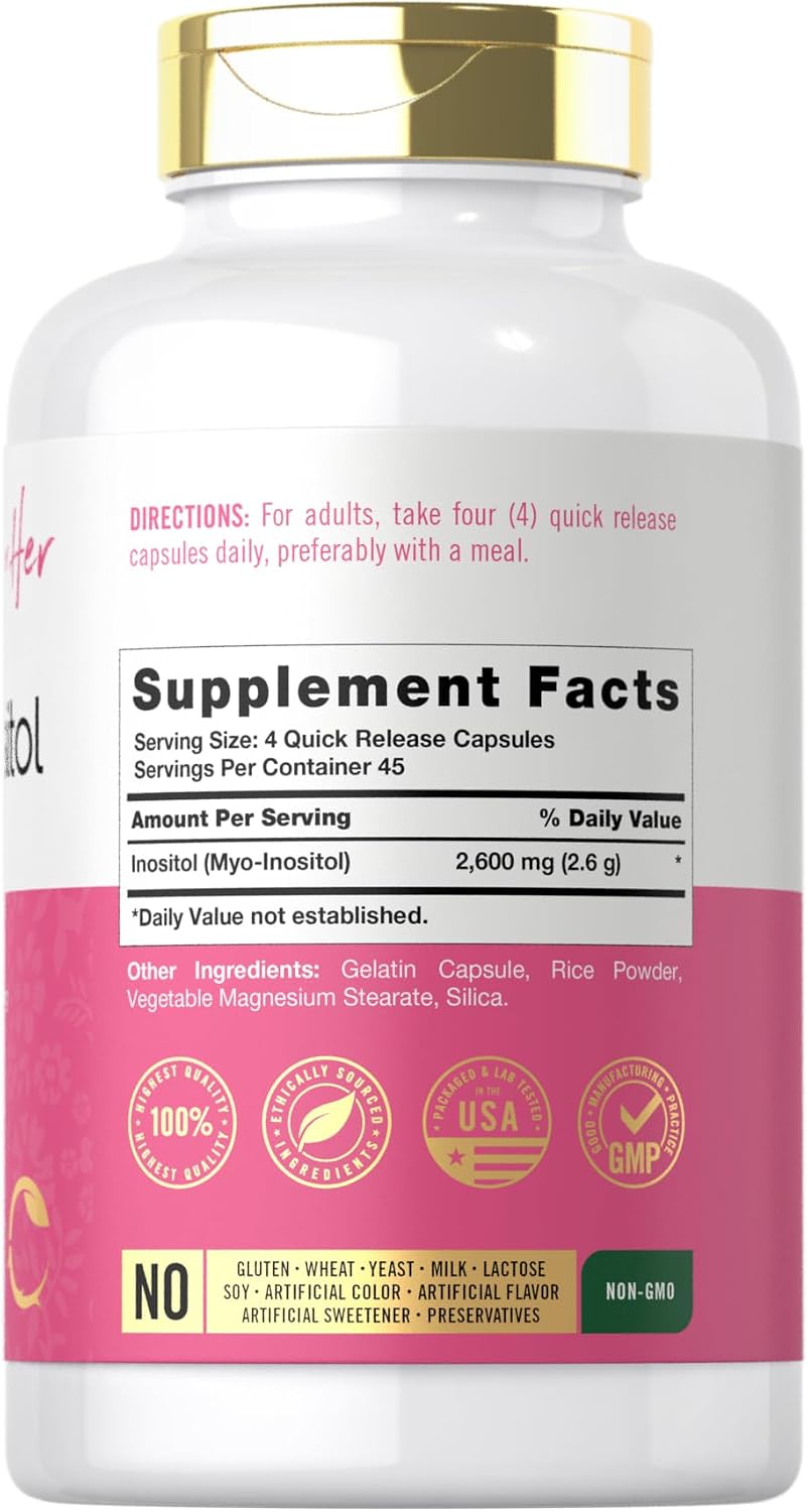 Carlyle Myo-Inositol Women's Supplement - 2600mg, 180 Capsules - görsel 2