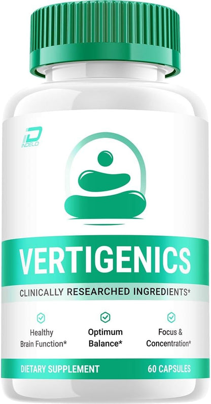 Vertigenics Brain Supplement Capsules – All-Natural Memory and Focus Formula (60 Capsules)