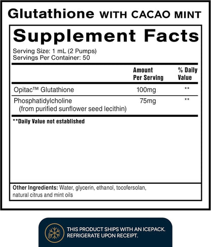Quicksilver Scientific Liposomal Glutathione - Cacao Mint (50 ml)