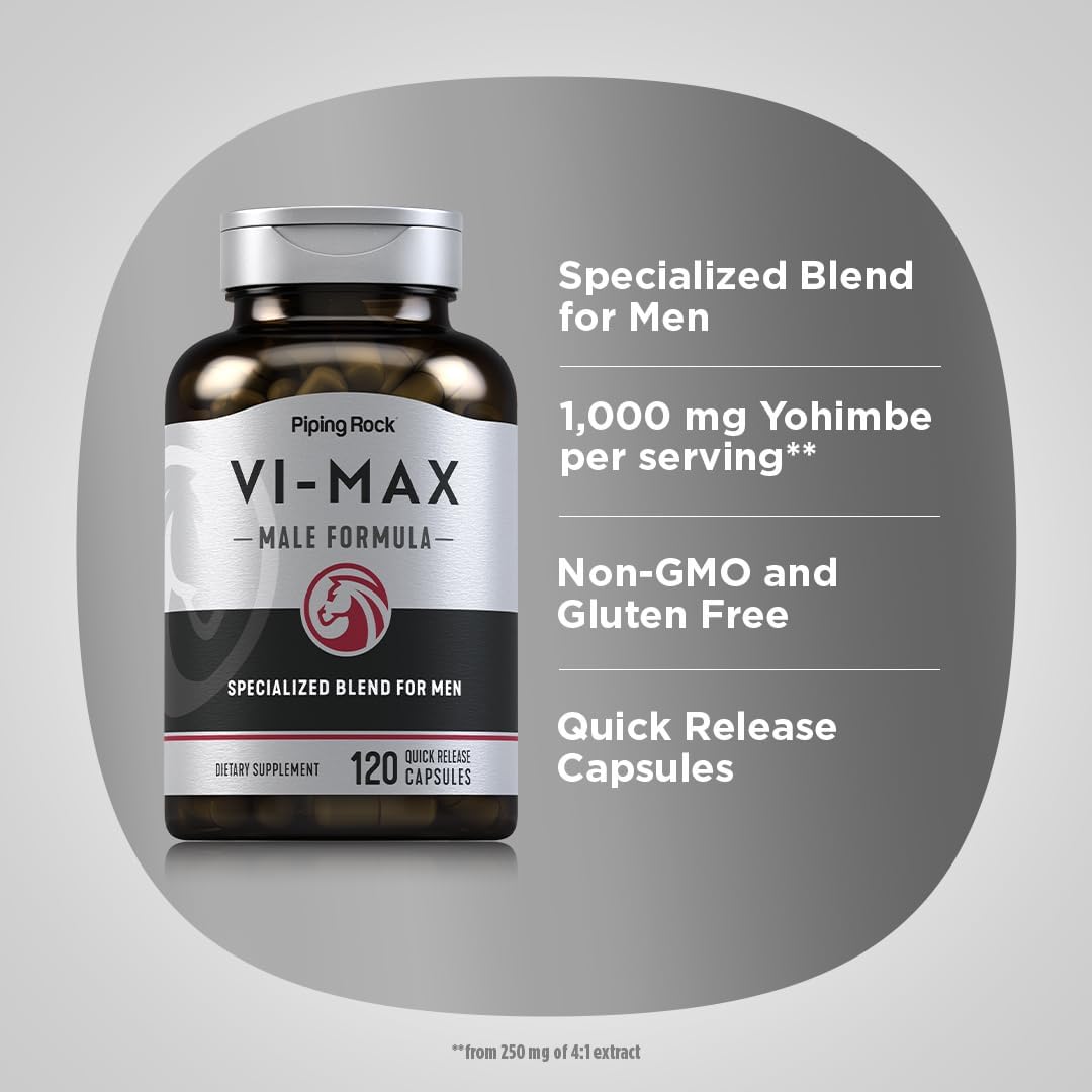 Piping Rock Vi-Max Men's Formula with Yohimbe - 120 Capsules - görsel 4