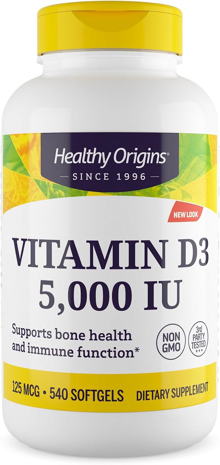 Healthy Origins Vitamin D3 5,000 IU Softgels - 360 Count - görsel 10