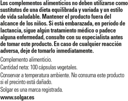 Solgar Vitamin D3 (Cholecalciferol) 55 mcg (2200 IU), 100 Vegetable Capsules