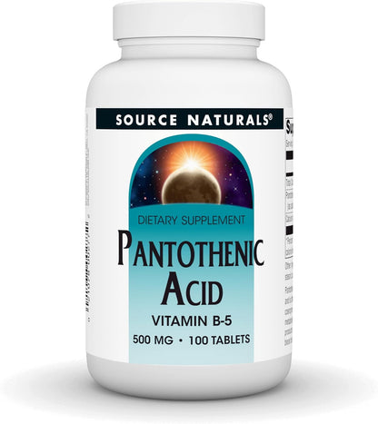 Source Naturals Pantothenic Acid (Vitamin B5) 500 mg, 100 Tablets