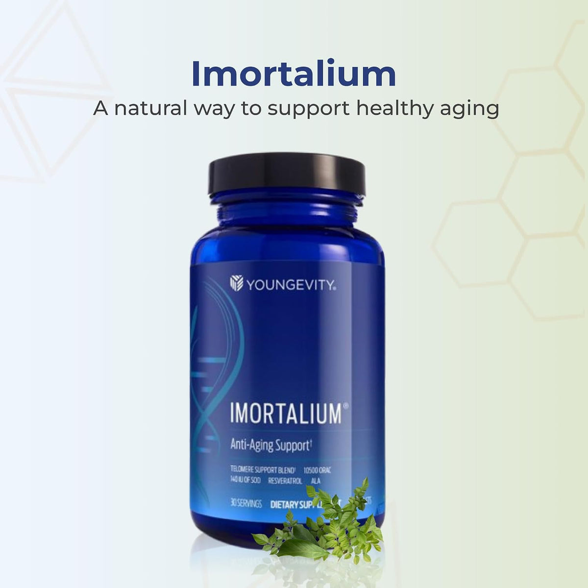 Youngevity Imortalium - Anti-Ageing Cellular Health Supplement, Fucoxanthin, Carotenoid Blend, Fucoidan Blend, MSM, Glutathione, Skin Rejuvenating Blend + 12 Whole Foods, 120 Tablets - görsel 2