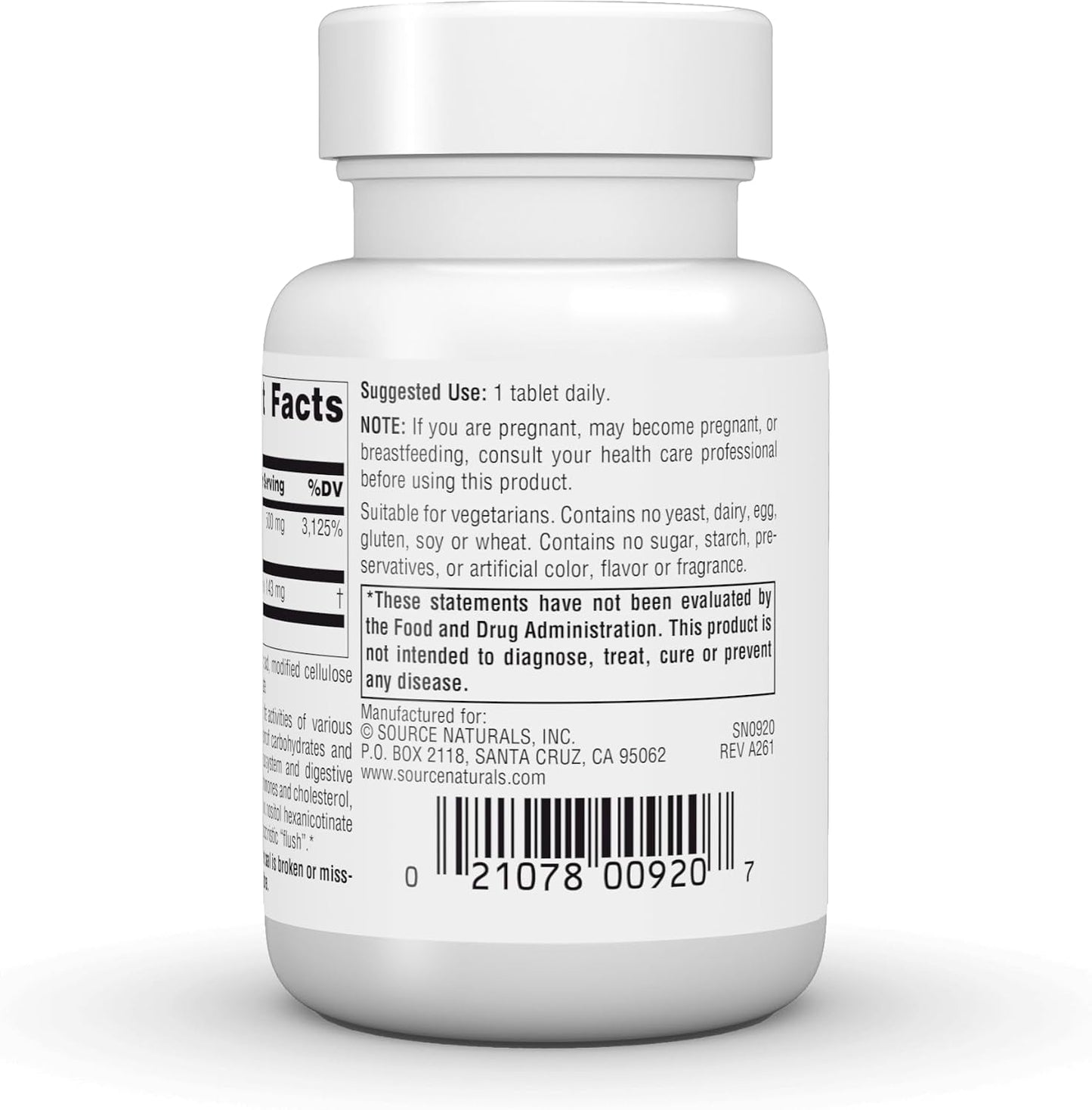 Source Naturals Flush-Free Niacin 500 mg, Inositol Hexanicotinate, 30 Vegetarian Tablets - görsel 4