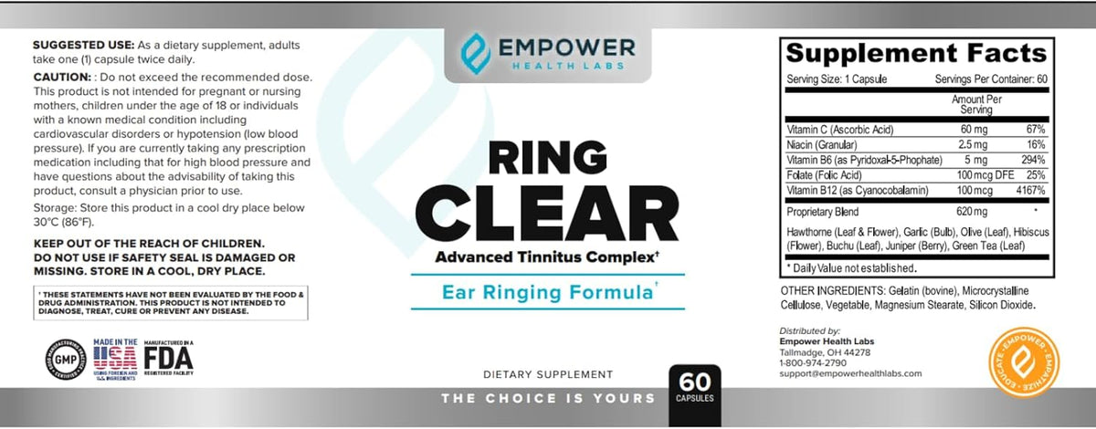 Ring Clear All-Natural Ear Buzz Relief Formula - 30-Day Supply - görsel 8