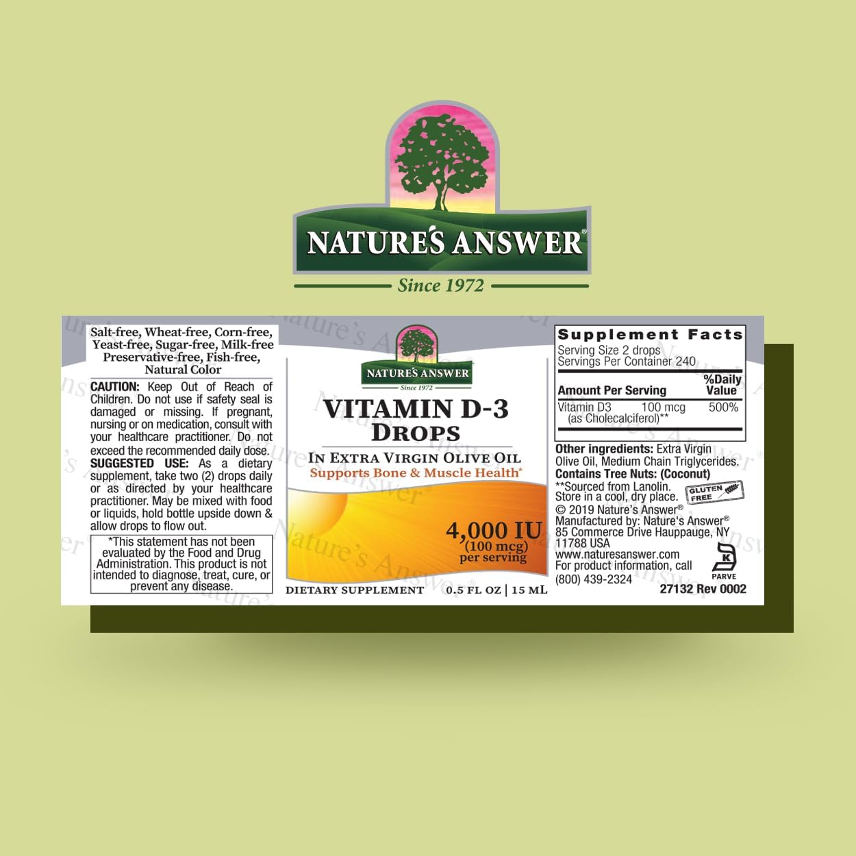 Nature's Answer Platinum Vitamin D3 4000 IU Liquid Drops (15 ml, 2-Pack) - görsel 2