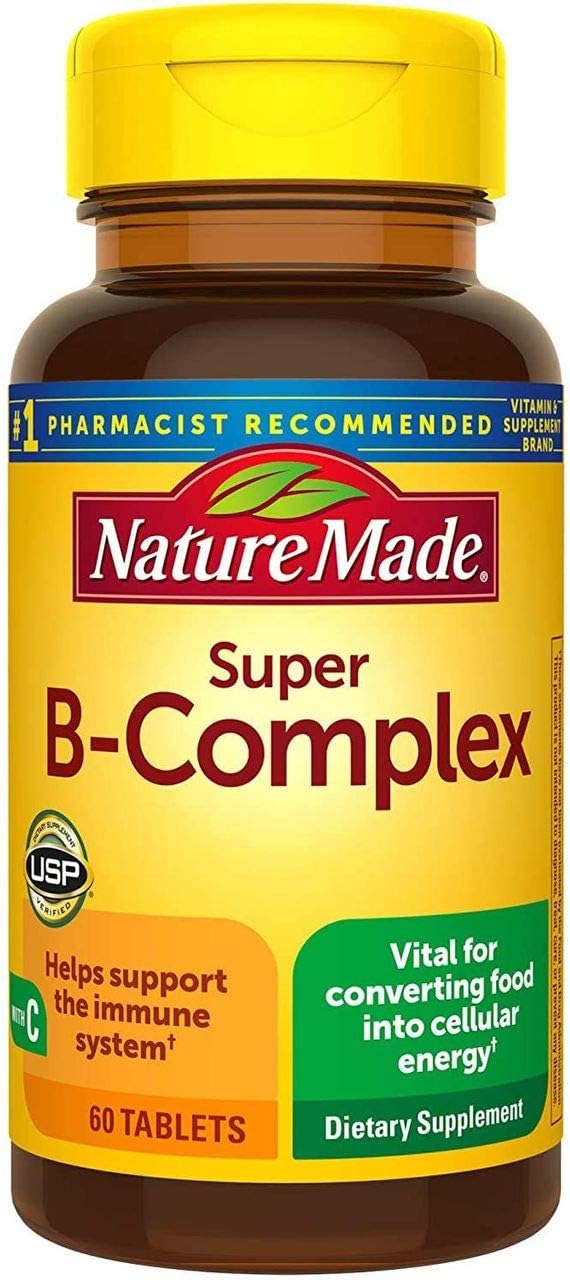 Nature Made Super B-Complex with Vitamin C and Folic Acid – 60 Tablets - görsel 1