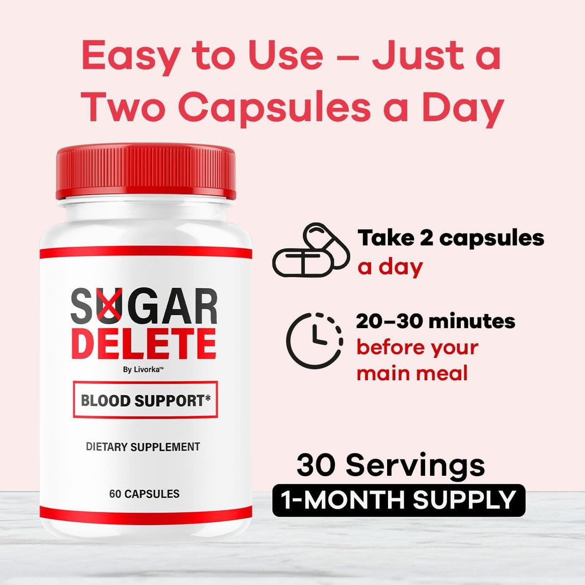 Sugar Delete Capsules – Premium All Natural Blood Sugar Support Food Supplement, 300 Capsules (5 Month Supply) - görsel 4