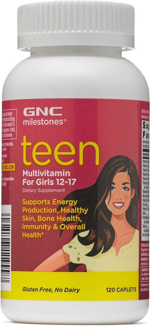 GNC Milestones Teen Multivitamin for Girls 12-17, 120 Caplets - görsel 1