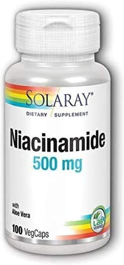 Solaray Niacinamide 500 mg, 100 Veg Capsules