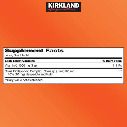 Kirkland Signature Vitamin C 1000mg with Rose Hips - 500 Tablets (Pack of 2) – Image 2