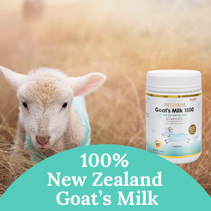 Hi Well Premium Goat's Milk 1500 – 300 Chewable Tablets, Strawberry (Pack of 2)