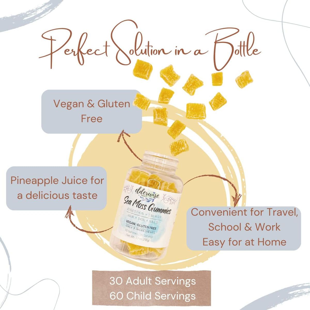 Elderwise Organics Sea Moss Gummies | 3 Ingredients, Vegan, Gluten-Free - görsel 5