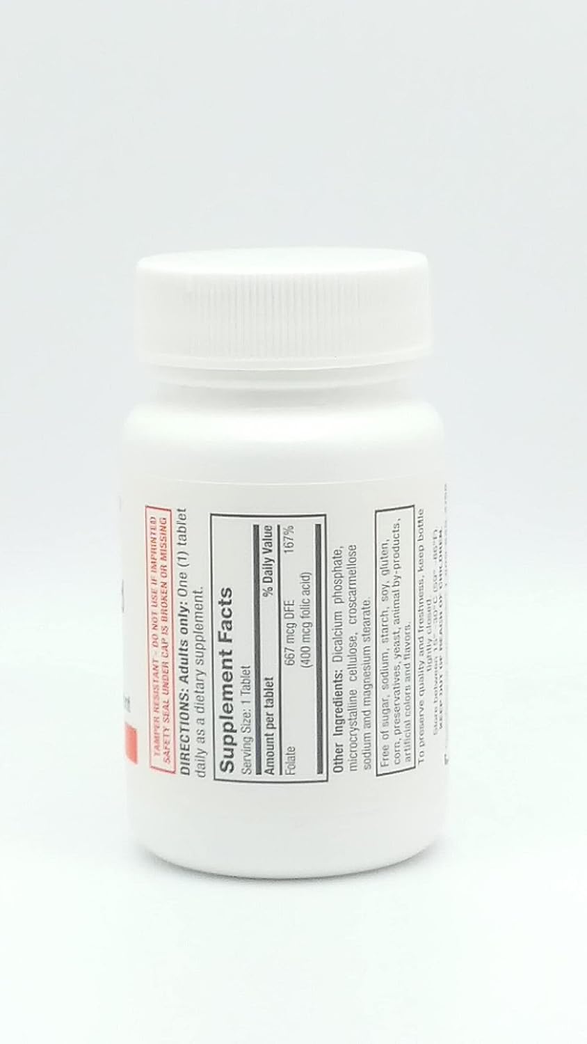 Rugby Laboratories Folic Acid 400 mcg – Vitamin B9 Daily Supplement (100 Tablets) - görsel 2