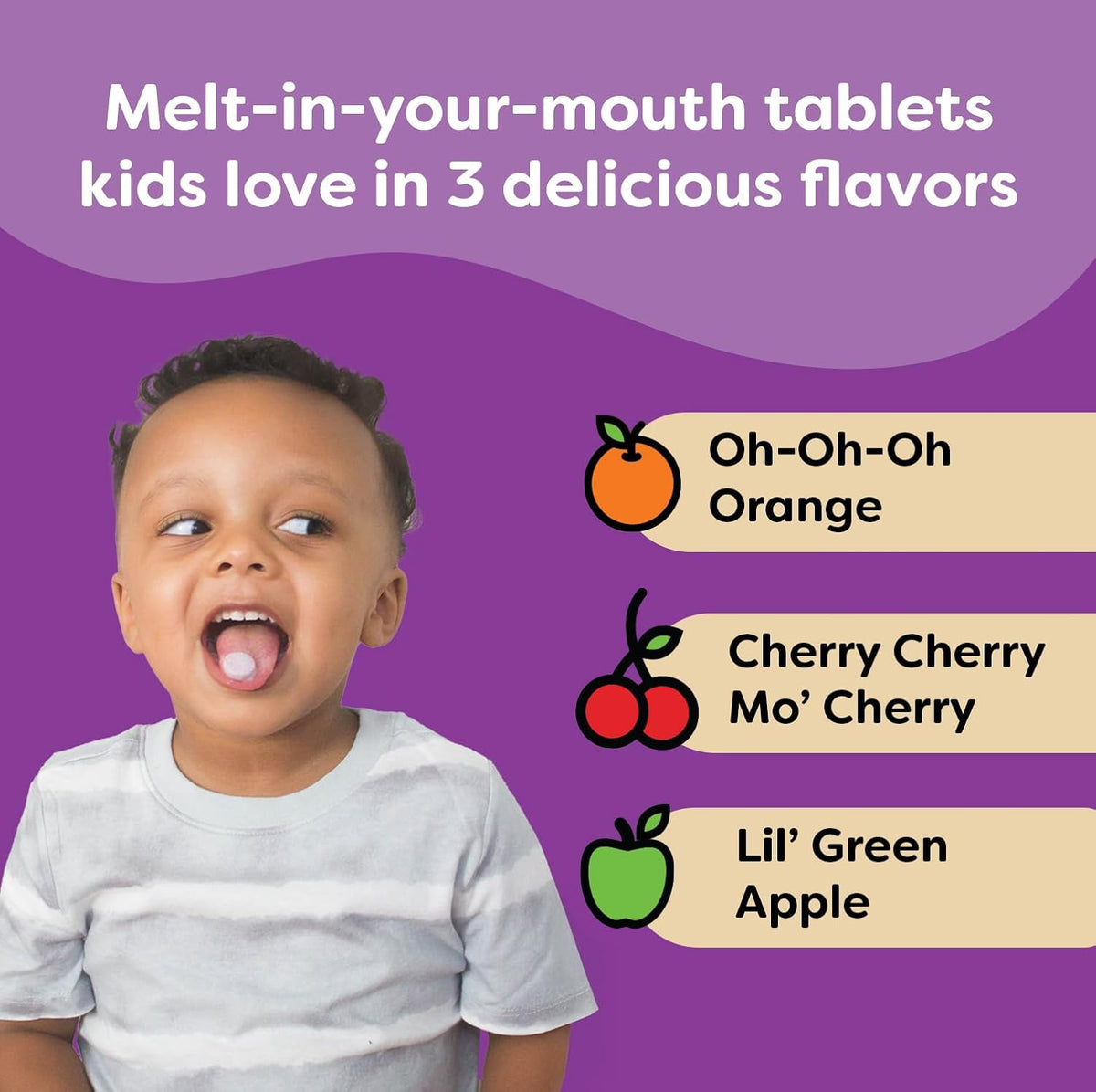 Renzo's Fussy Eater Kids Multivitamin with Iron - Dissolvable Melty Tabs, Cherry, 60 Tablets - görsel 4