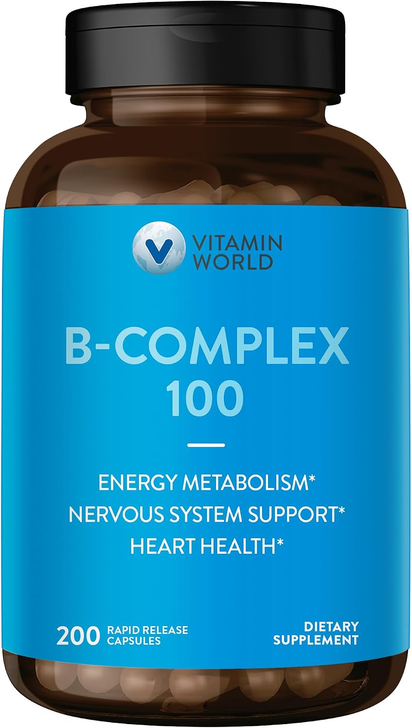 Vitamin World B-Complex 100, B-Vitamins 200 Rapid Release Capsules - görsel 1