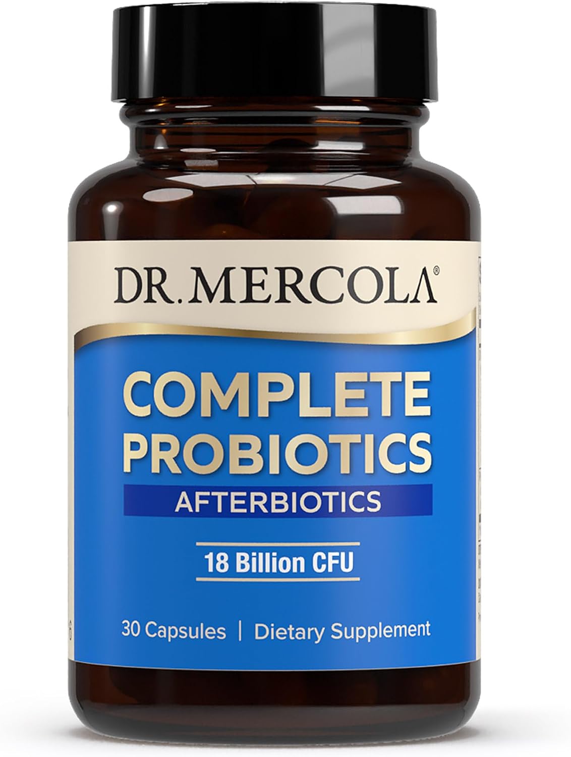 Dr. Mercola Complete Afterbiotics – 18 Billion CFU Probiotic with SBOs and Saccharomyces boulardii – Non-GMO & Gluten-Free – 30 Capsules - görsel 1