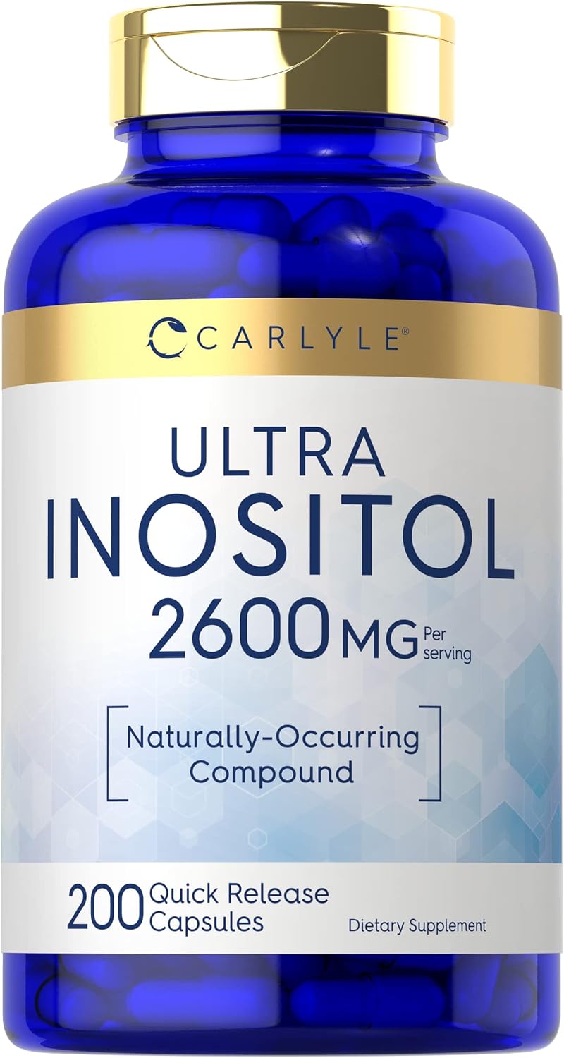 Carlyle Inositol Food Supplement - 2600mg per Serving, 200 Capsules - Myo-Inositol for Women & Men - Non-GMO, Gluten-free - görsel 1