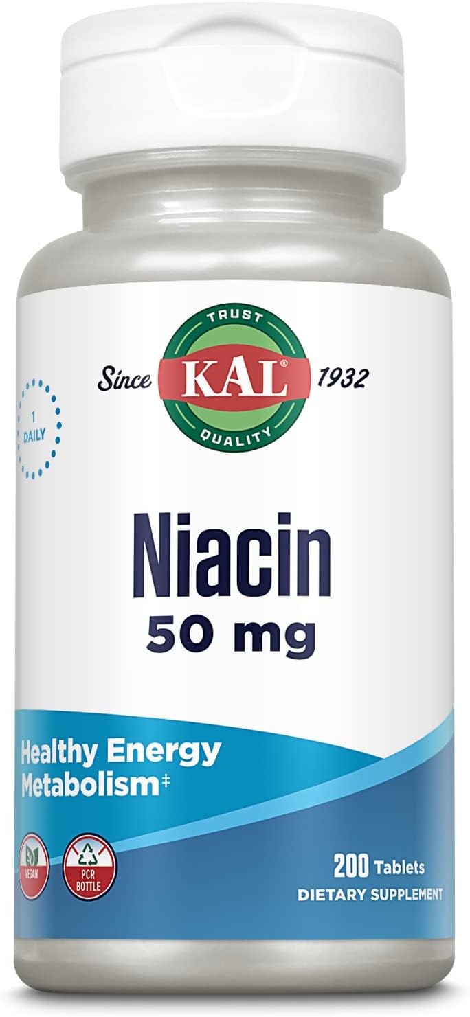 KAL Niacin 50 mg Tablets, 200 Count - görsel 1