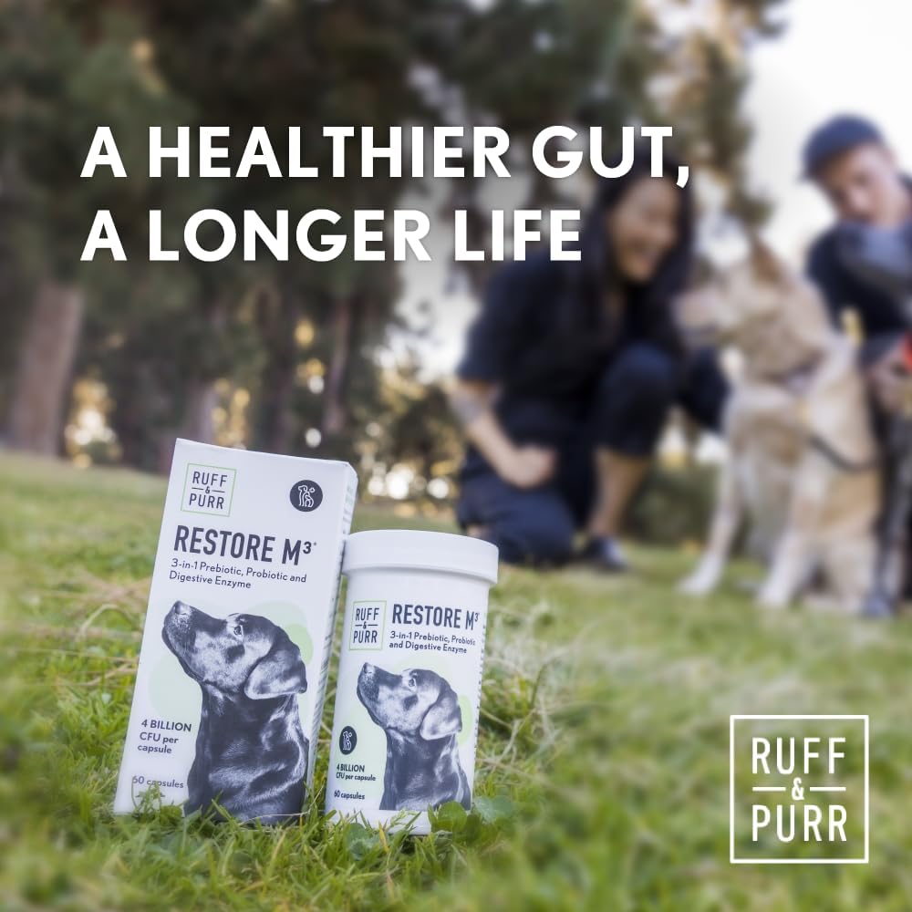 Ruff & Purr Probiotics for Dogs – 3-in-1 Probiotics, Prebiotics and Digestive Enzymes with Clinically Studied DE111 & PreforPro - görsel 3