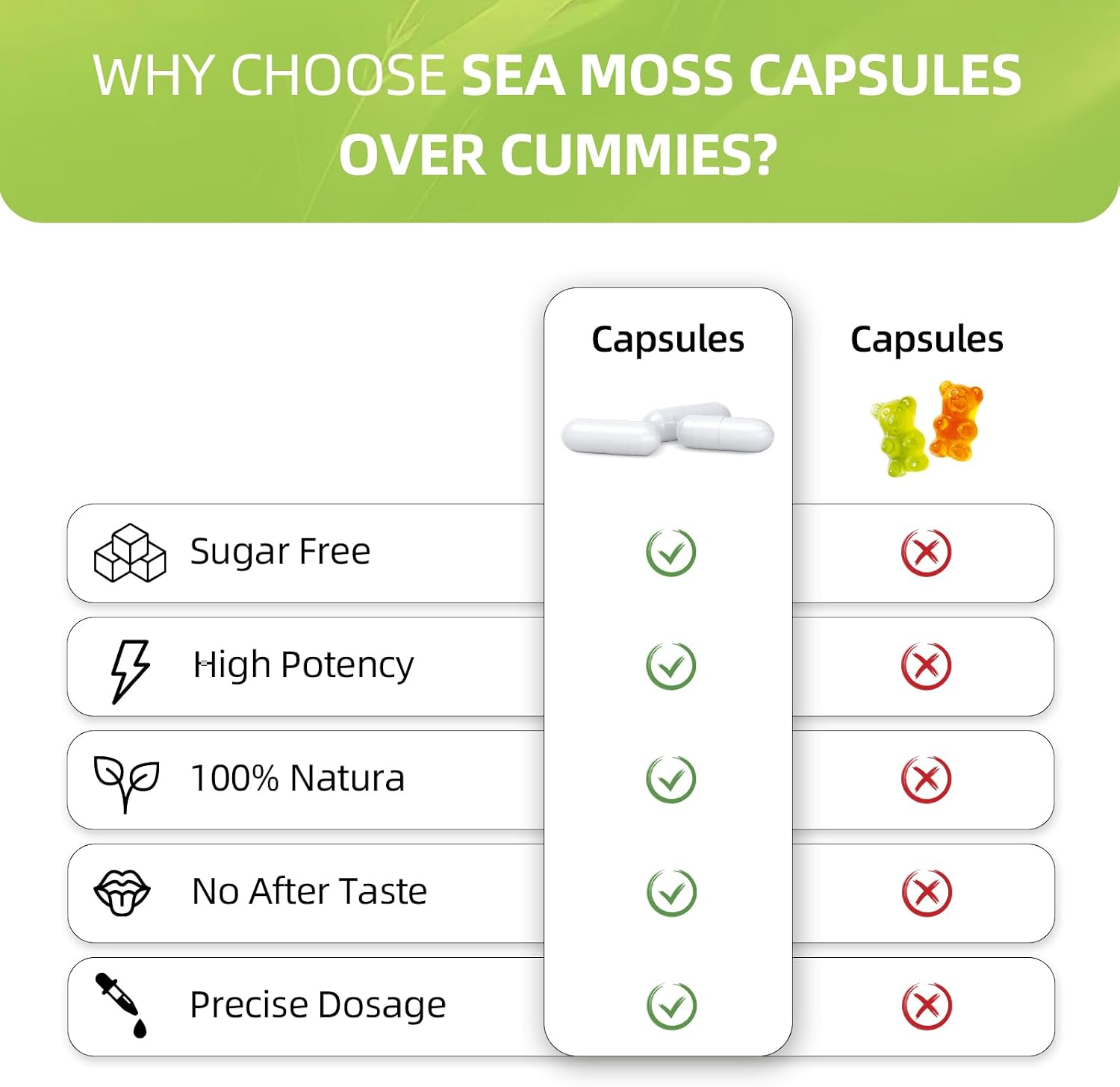 HEALOADING Sea Moss Capsules: Wildcrafted Organic Irish Sea Moss & Bladderwrack - görsel 8