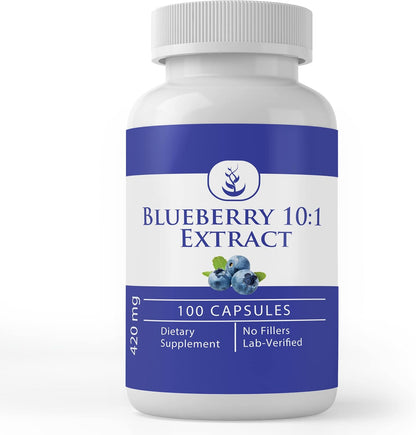 Pure Original Ingredients Blueberry 10:1 Extract, 100 Capsules – No Additives, Lab Verified