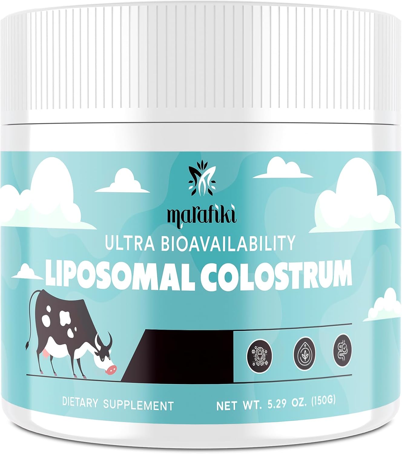 Marafiki Liposomal Bovine Colostrum Supplement - Grass Fed Colostrum Powder, High Bioavailability, 60 Servings - görsel 1