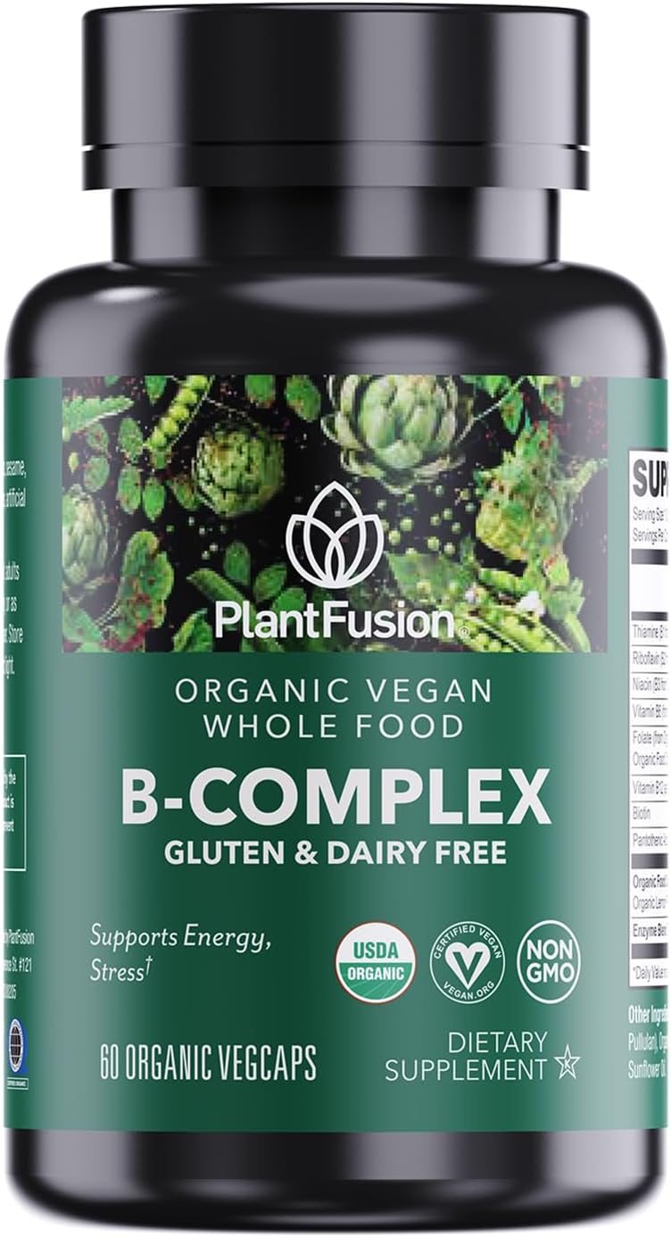 PlantFusion Organic Vitamin B-Complex, Vegan Whole Food Supplement for Energy & Metabolism, Methylated B12, Guava, Lemon & Basil, Non-GM, Gluten-free – 30 Capsules - görsel 6