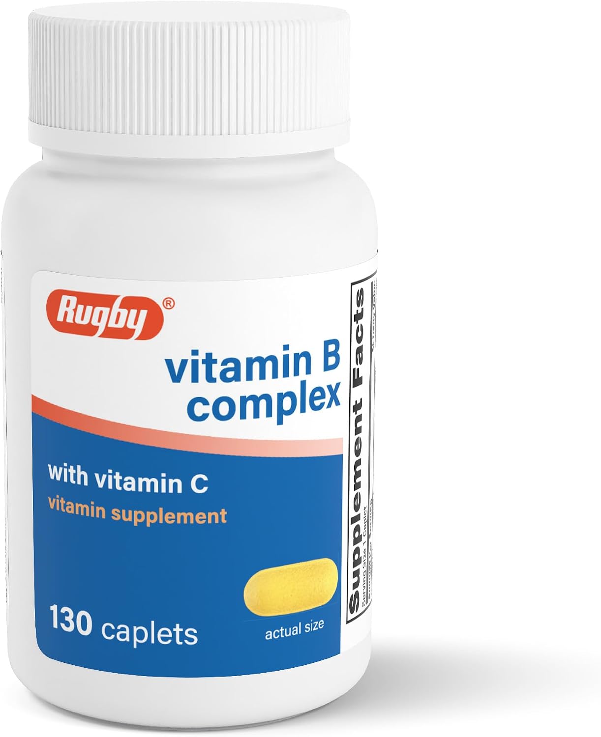 Rugby Vitamin B Complex with Vitamin C – Gluten-free B Complex for Energy, Metabolism, Nerve and Immune Support, 130 Caplets - görsel 1