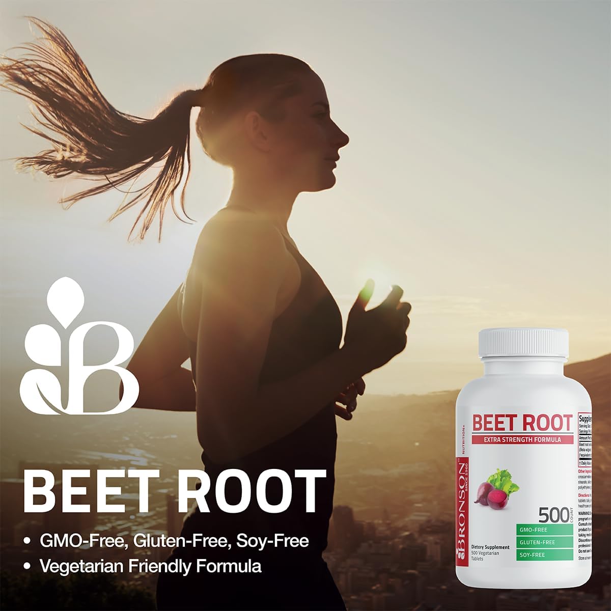 Bronson Beet Root Extra Strength, Non-GMO, 500 Vegetarian Tablets - görsel 3