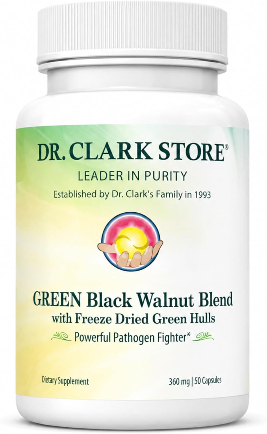 Dr Clark Store Green Black Walnut Blend - Freeze Dried Hull with Peppermint, 360 mg, 50 Gelatin Capsules - görsel 1