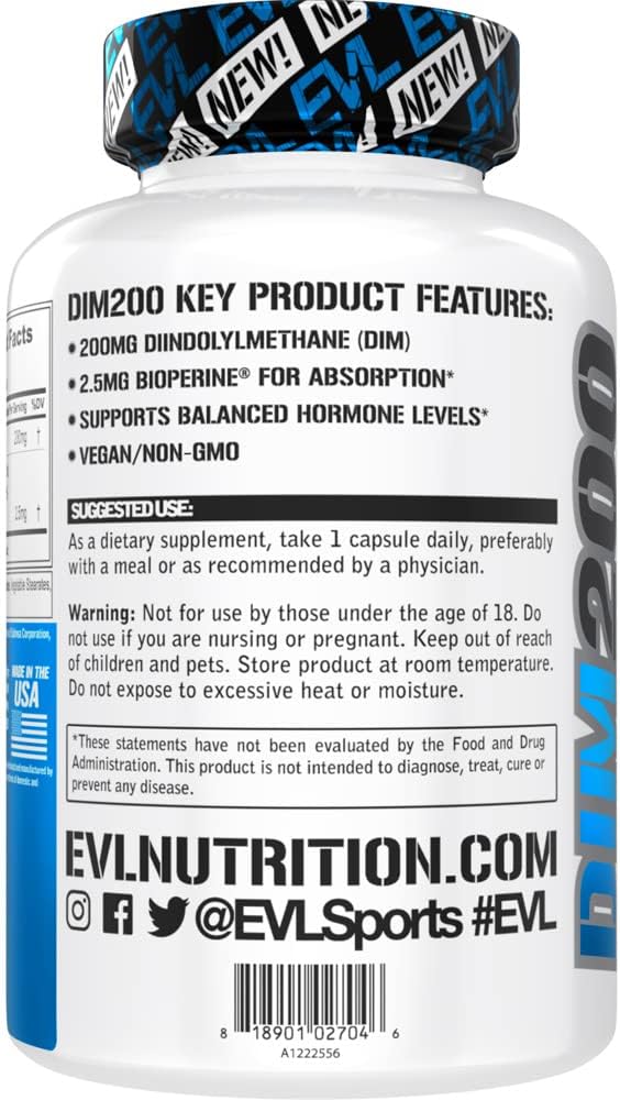 EVL Diindolylmethane (DIM) 200mg - Advanced Hormone Balance Supplement for Men with Bioperine - görsel 3