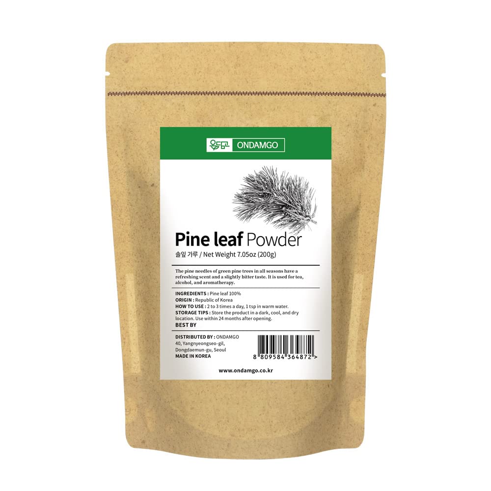 ONDAMGO Natural Pine Needles Tea Powder - 100% Pine Leaf Powder (200g) - görsel 1
