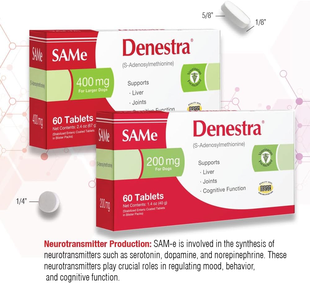 Denestra Same for Dogs – S-Adenosyl-L-Methionine (Same) – Liver, Joint & Cognitive Support for Dogs – Promotes Brain Function & Mobility – Vet-Approved Formula – 200 mg – 60 Tablets - görsel 5