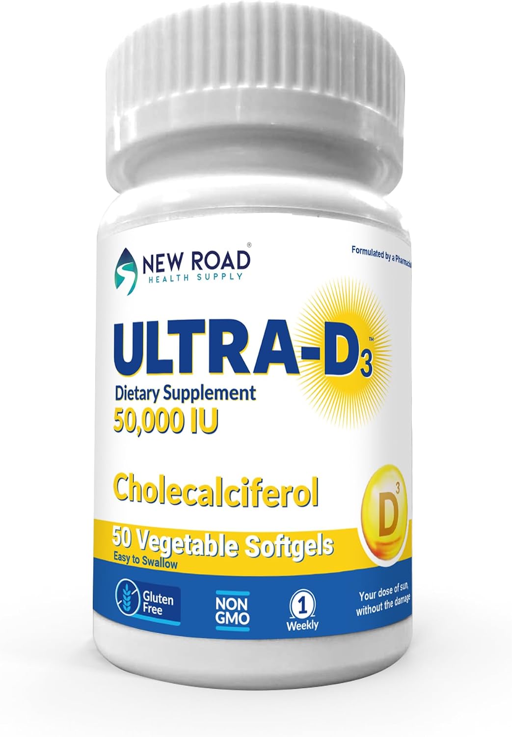 ULTRA-D3 Once-Weekly Vitamin D3 50,000 IU Soft gel capsules, 50 Soft gel capsules per Bottle - görsel 1