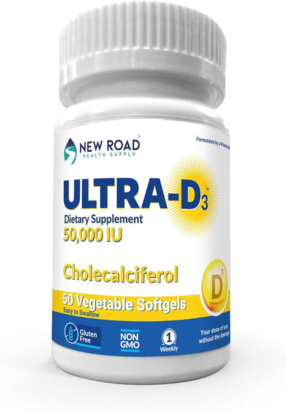 ULTRA-D3 Once-Weekly Vitamin D3 50,000 IU Soft gel capsules, 50 Soft gel capsules per Bottle
