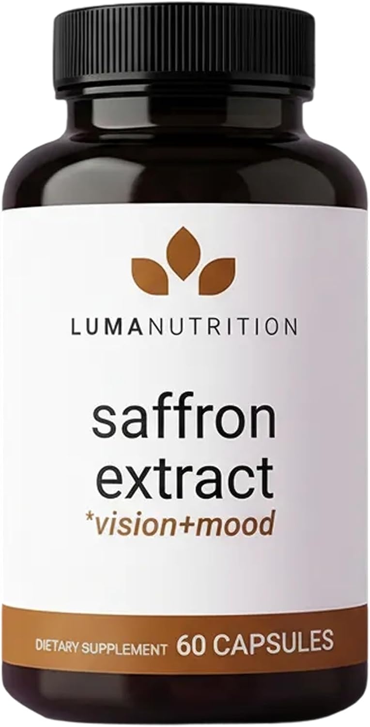 Luma Nutrition Saffron Extract Capsules – 88.5 mg Pure Saffron Pills for Mood & Eye Support (60 Capsules) - görsel 1