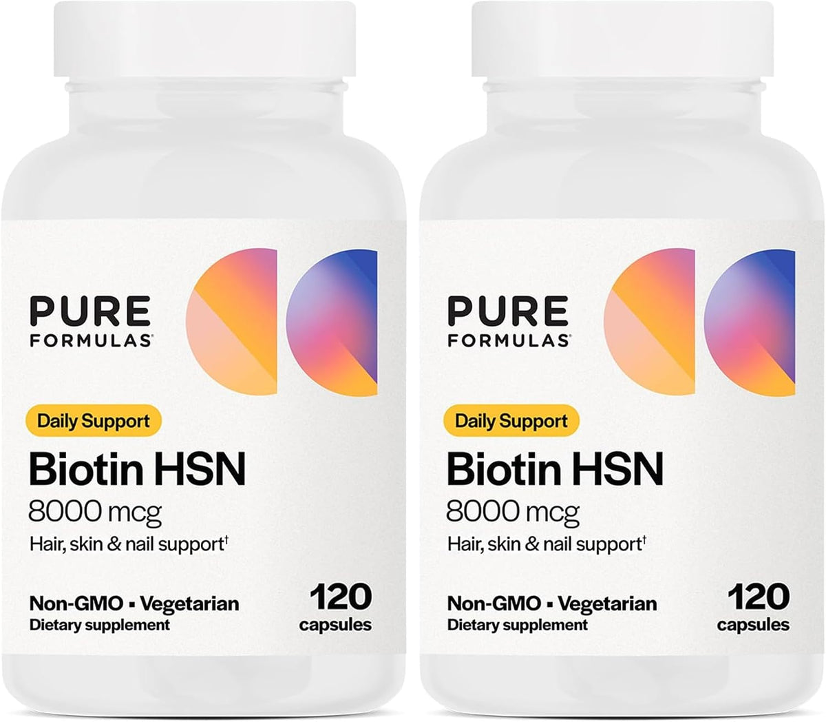 PureFormulas Biotin 8000 mcg Hair Skin Nails Supplement, Vitamin B7 Capsules for Women and Men, 120 Count - görsel 7