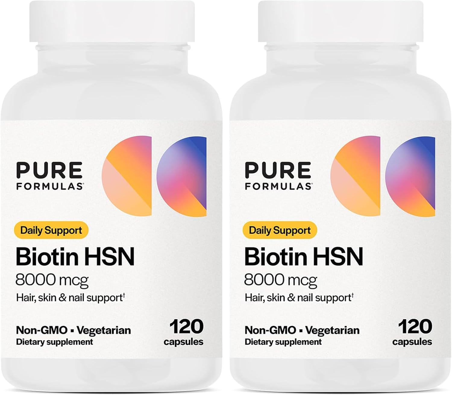 PureFormulas Biotin 8000 mcg Hair Skin Nails Supplement, Vitamin B7 Capsules for Women and Men, 120 Count - görsel 7