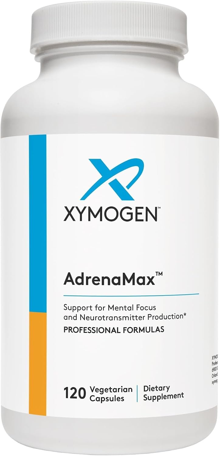 XYMOGEN AdrenaMax - L-Tyrosine & NAC Formula - Adrenal & Neurotransmitter Support - 120 Capsules - görsel 1