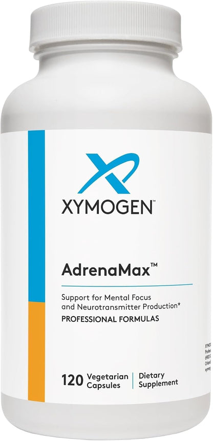 XYMOGEN AdrenaMax - L-Tyrosine & NAC Formula - Adrenal & Neurotransmitter Support - 120 Capsules