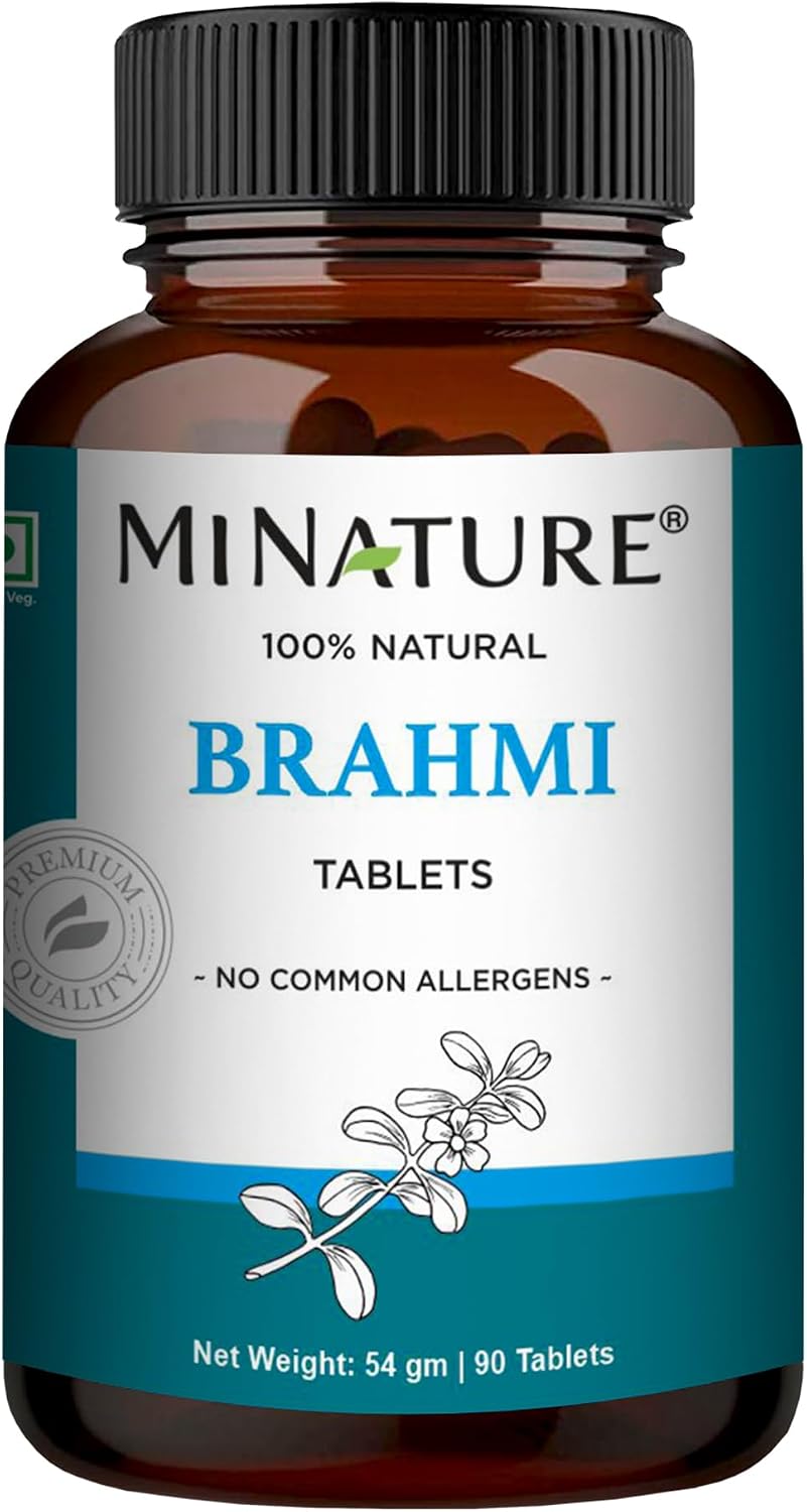 Brahmi Tablets - 1000 mg, 90 Tablets (45-Day Supply) - mi Nature - görsel 1