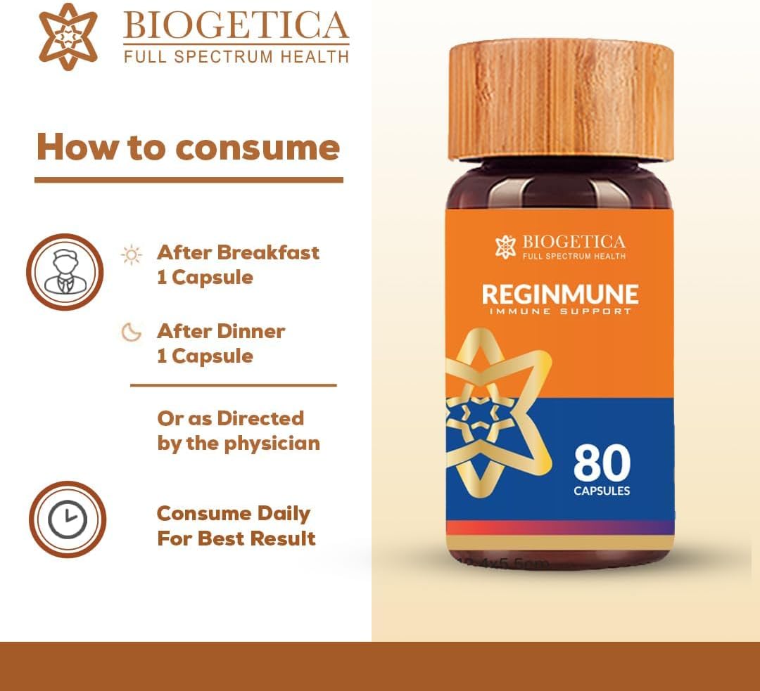 Biogetica Reginmune - Natural Immune Support Supplement with Zinc, Magnesium & Echinacea - 80 Vegan Capsules - görsel 5