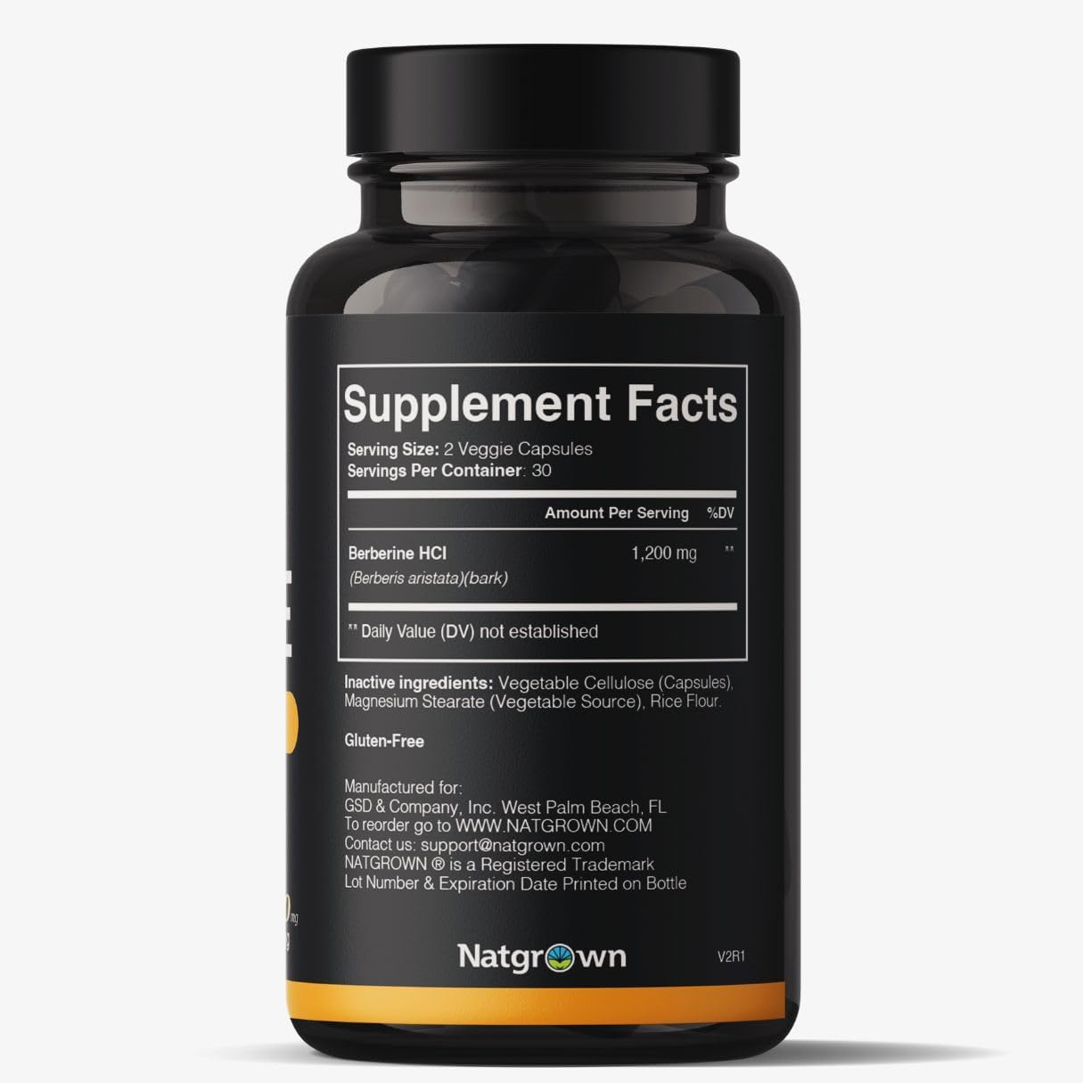 Natgrown Berberine Supplement - Berberine HCl 1200 mg per serving - 60 Capsules - görsel 6