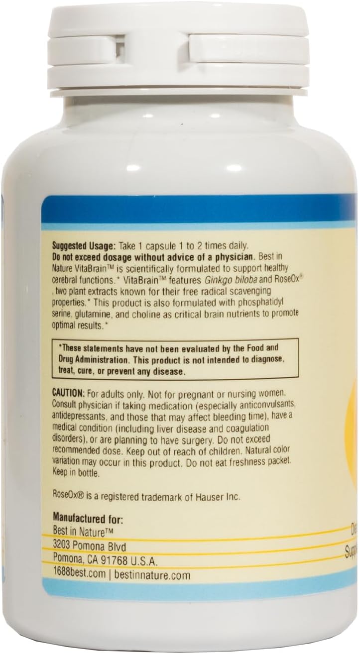 VitaBrain Brain Support Supplement – 120 Capsules - görsel 3