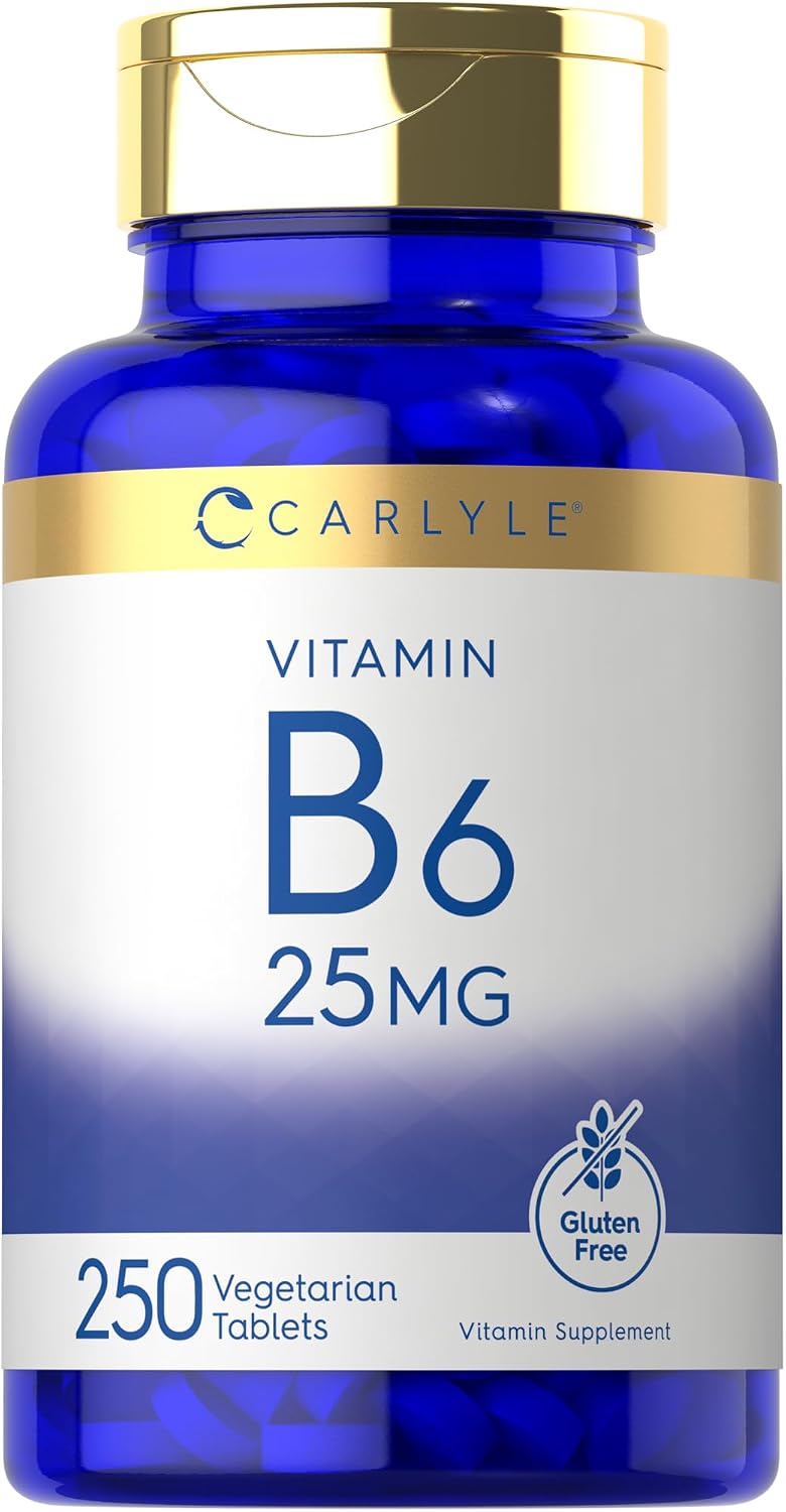 Carlyle Vitamin B6 25 mg | 250 Tablets | Pyridoxine Hydrochloride - görsel 1